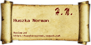 Huszka Norman névjegykártya